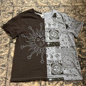 Woman’s spilt pattern tee-shirt